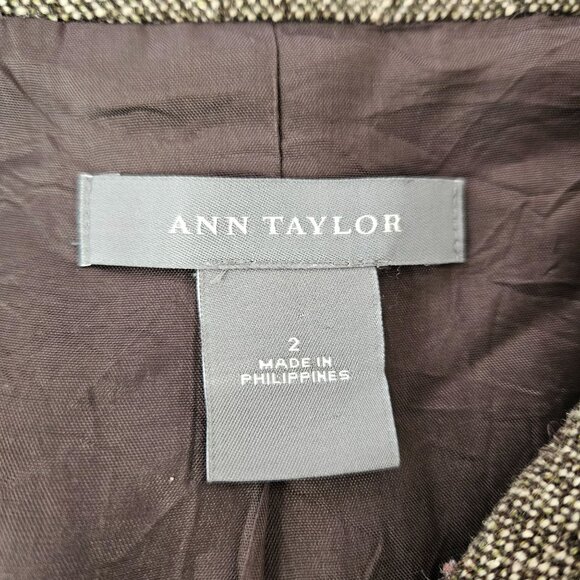 Ann Taylor Women's Wool Blend Tweed Blazer Jacket Size 2 -Pockets Fall Fashion - Picture 11 of 12